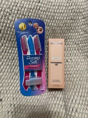 Schick Hydro Silk Touch-Up Razors + Kitsch Dermaplane Oil. All brand new.